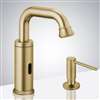 Fontana Commercial Brushed Gold Touchless Automatic Sensor Faucet & Manual Soap Dispenser